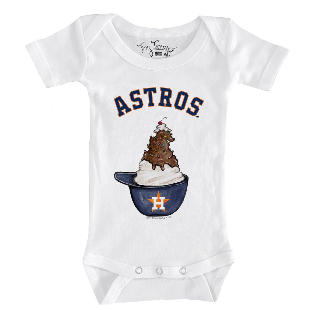 Houston Astros Tiny Turnip Infant Sundae Helmet Bodysuit - White