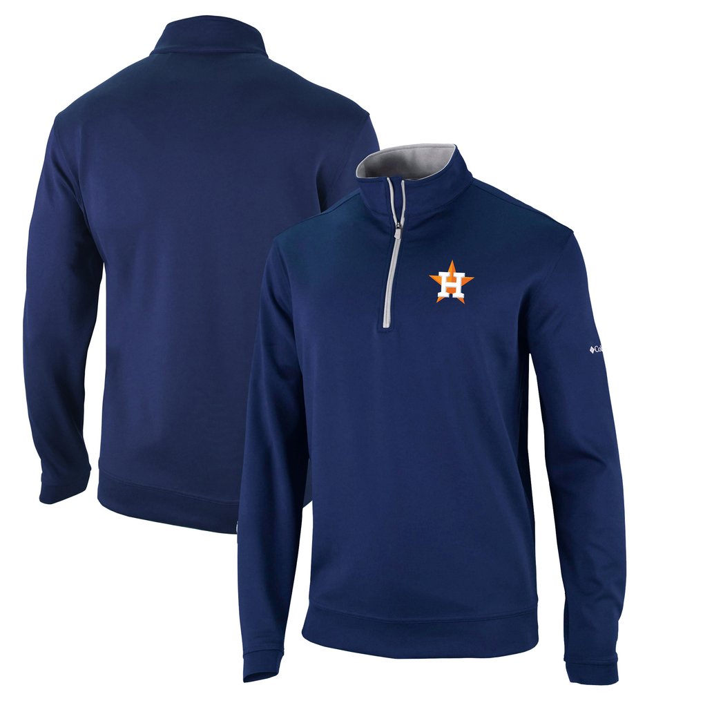  Houston Astros Columbia Omni-Wick Wickhams Hills Half-Zip Pullover Top - Navy