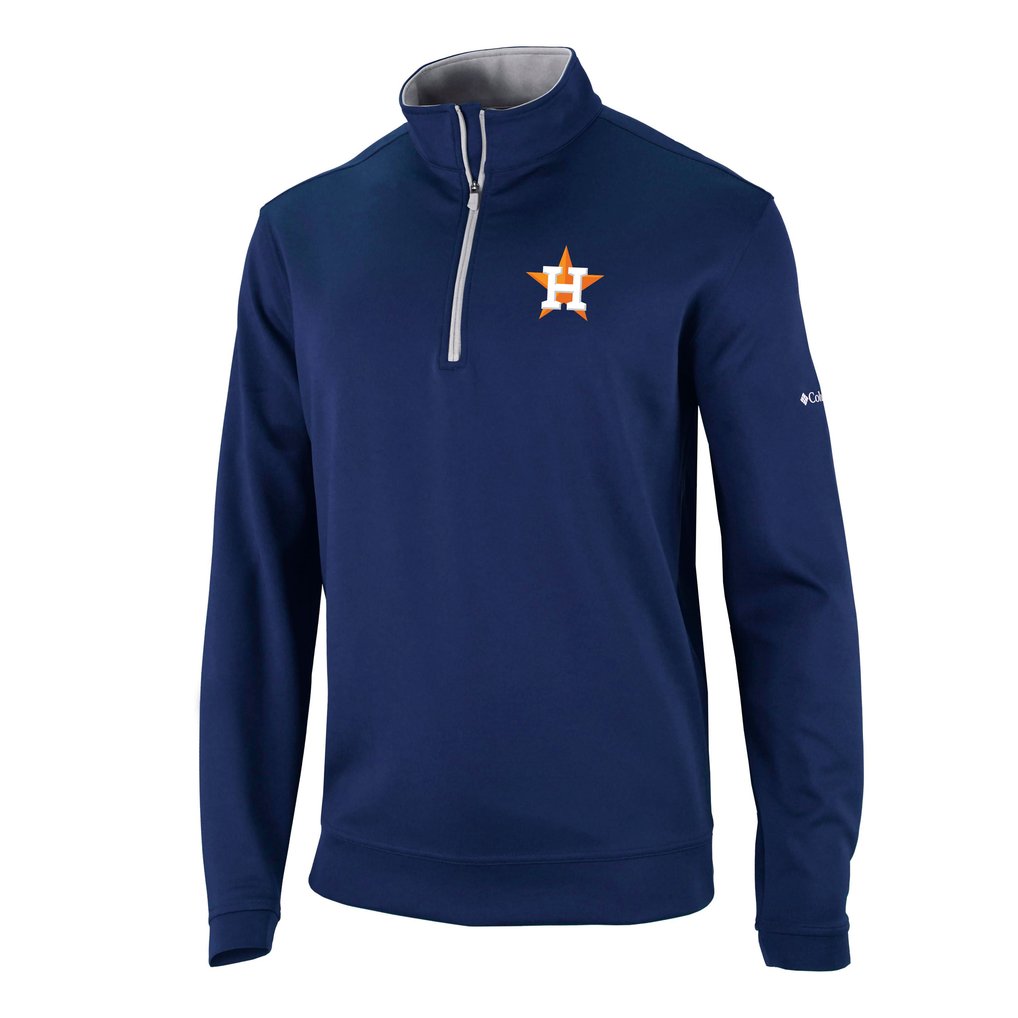  Houston Astros Columbia Omni-Wick Wickhams Hills Half-Zip Pullover Top - Navy