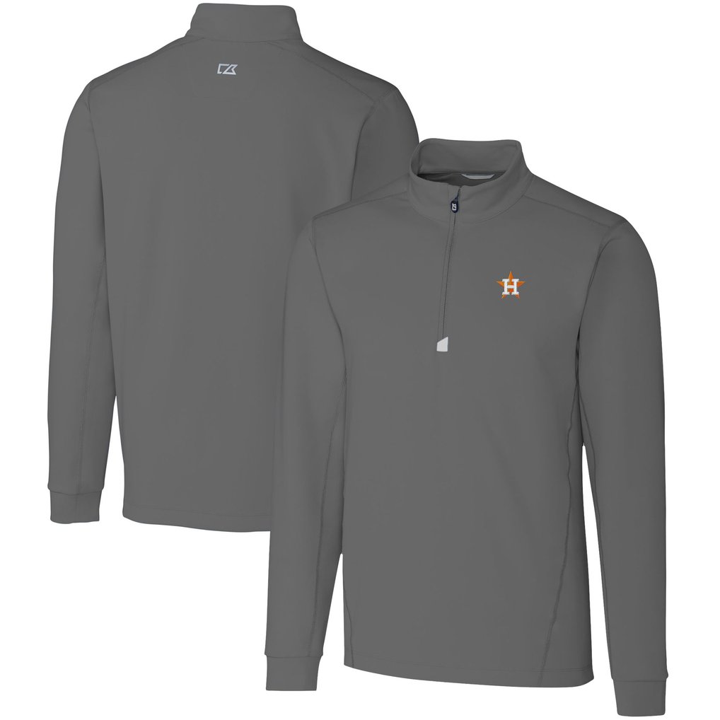  Houston Astros Cutter & Buck Traverse Stretch Quarter-Zip Pullover Top - Gray