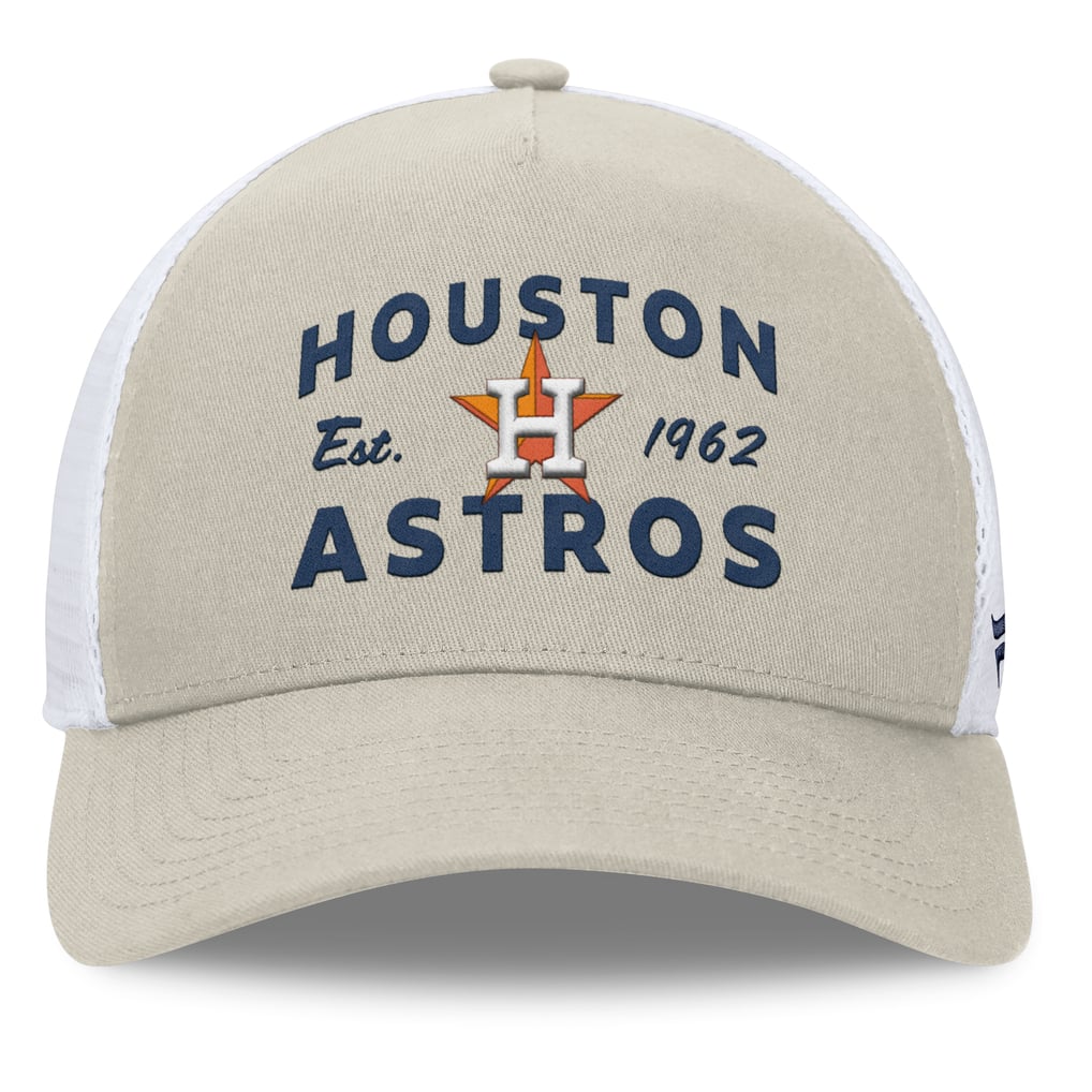 Houston Astros Fanatics A-Frame Trucker Adjustable Hat - Stone