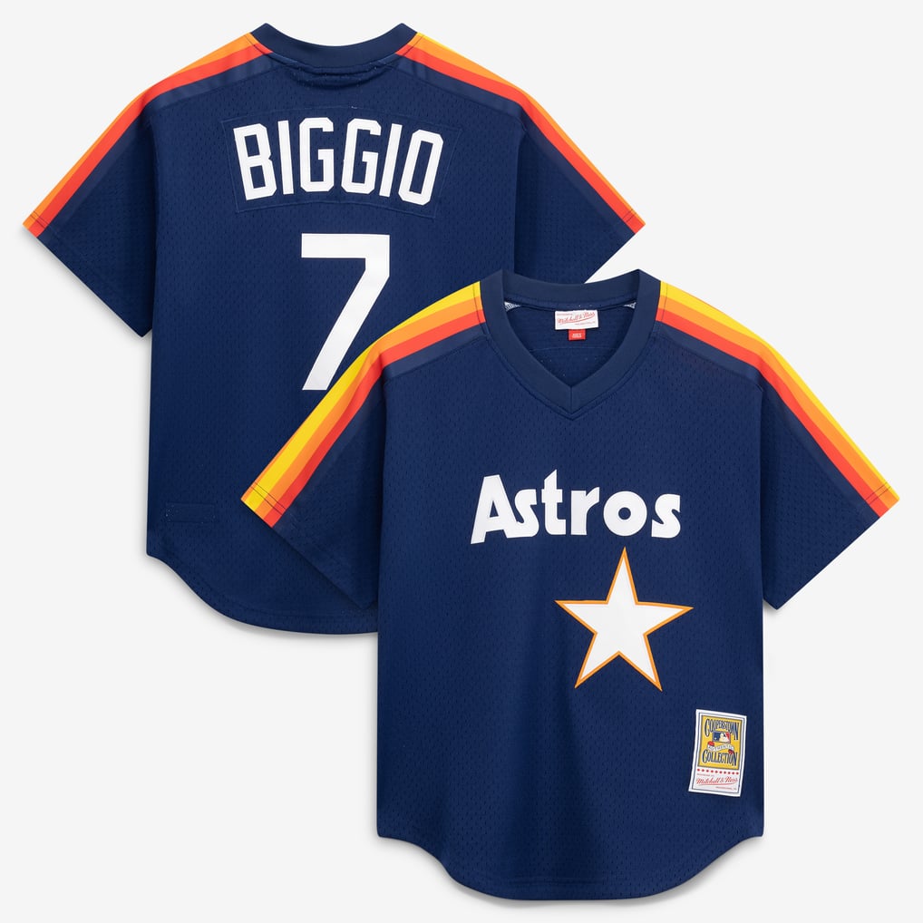Craig Biggio Houston Astros Mitchell & Ness Authentic Batting Practice Jersey - Navy