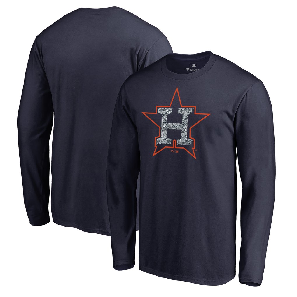 Houston Astros Static Logo Long Sleeve T-Shirt - Navy