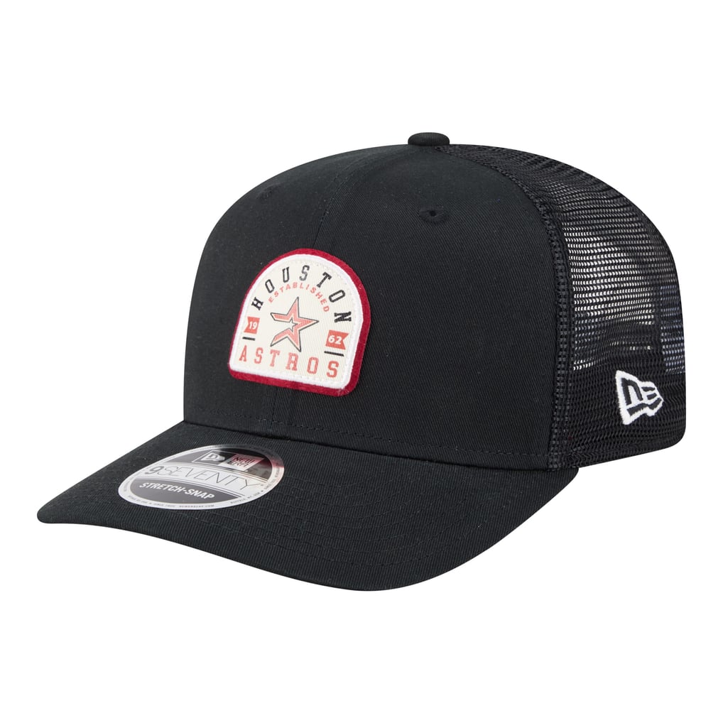 Houston Astros New Era Throwback Contest 9SEVENTY Adjustable Trucker Hat - Black