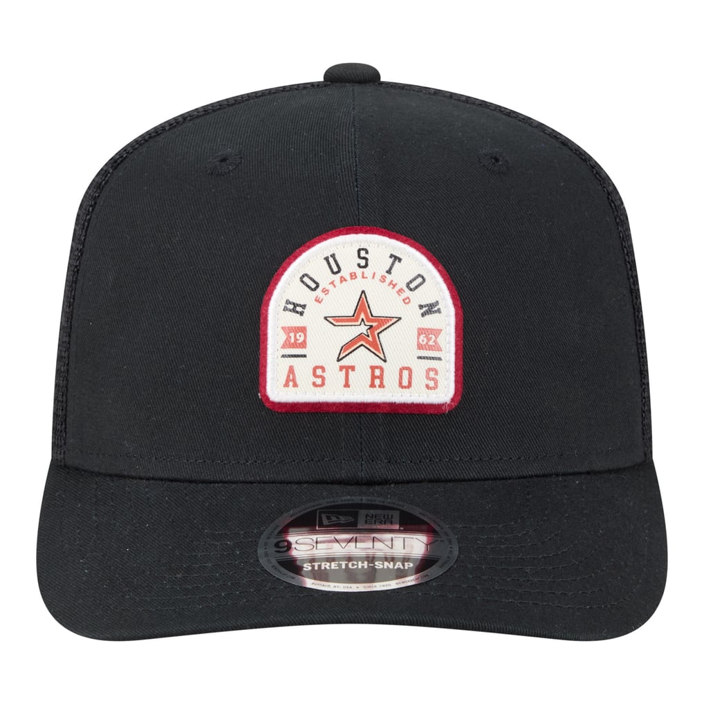 Houston Astros New Era Throwback Contest 9SEVENTY Adjustable Trucker Hat - Black