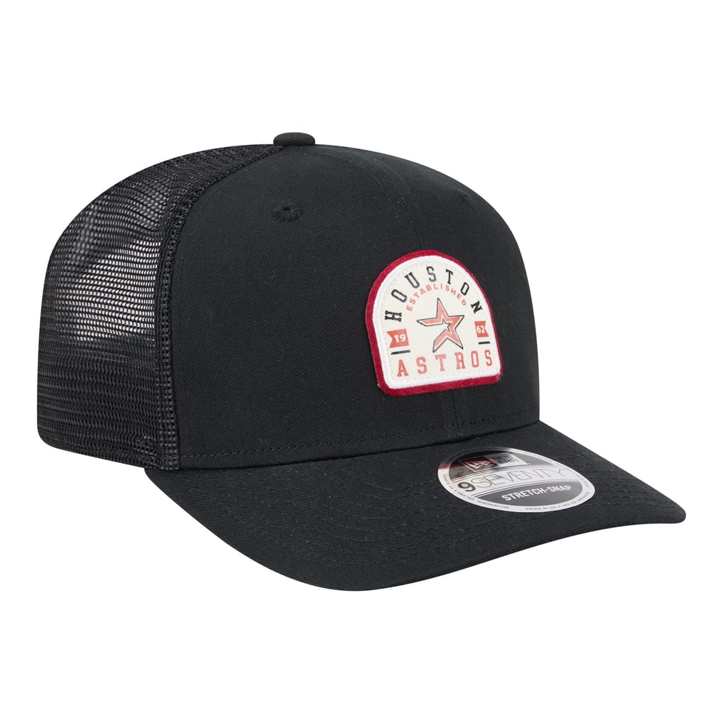 Houston Astros New Era Throwback Contest 9SEVENTY Adjustable Trucker Hat - Black