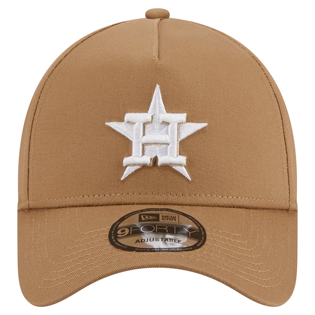 Houston Astros New Era A-Frame 9FORTY Adjustable Hat - Khaki