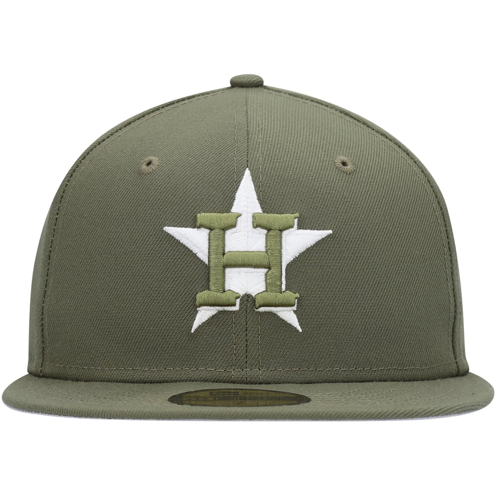 Houston Astros New Era White Logo 59FIFTY Fitted Hat - Olive 