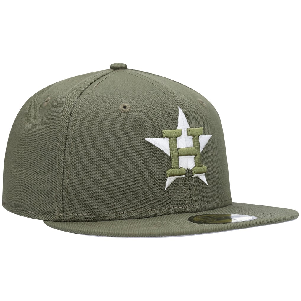 Houston Astros New Era White Logo 59FIFTY Fitted Hat - Olive 