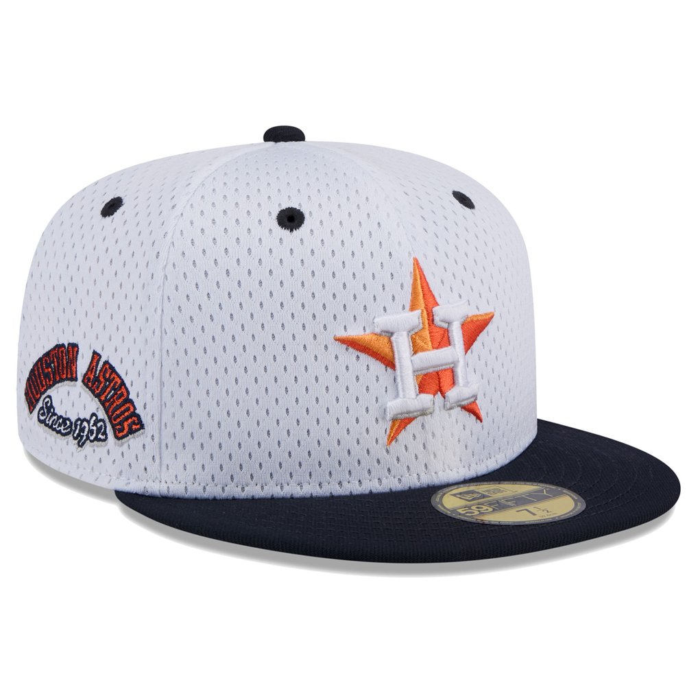 Houston Astros New Era Throwback Mesh 59FIFTY Fitted Hat - White