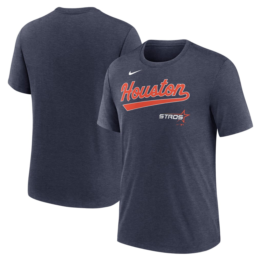Houston Astros Nike City Connect Script Tri-Blend T-Shirt - Heather Navy