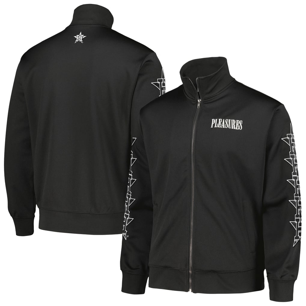 Houston Astros PLEASURES Pitcher Full-Zip Track Jacket - Black