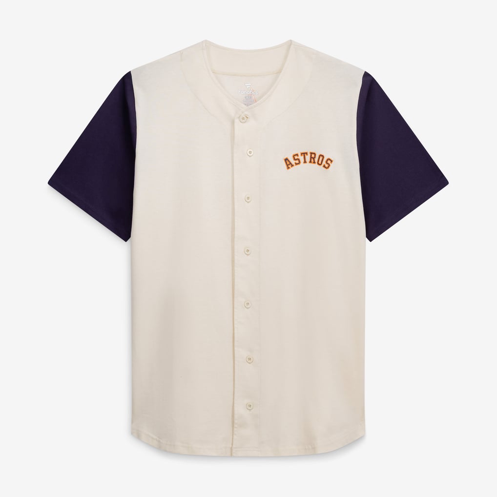  Houston Astros Profile Big & Tall Full-Button Jersey - Cream