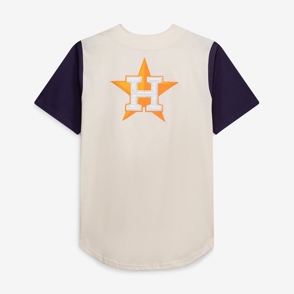  Houston Astros Profile Big & Tall Full-Button Jersey - Cream