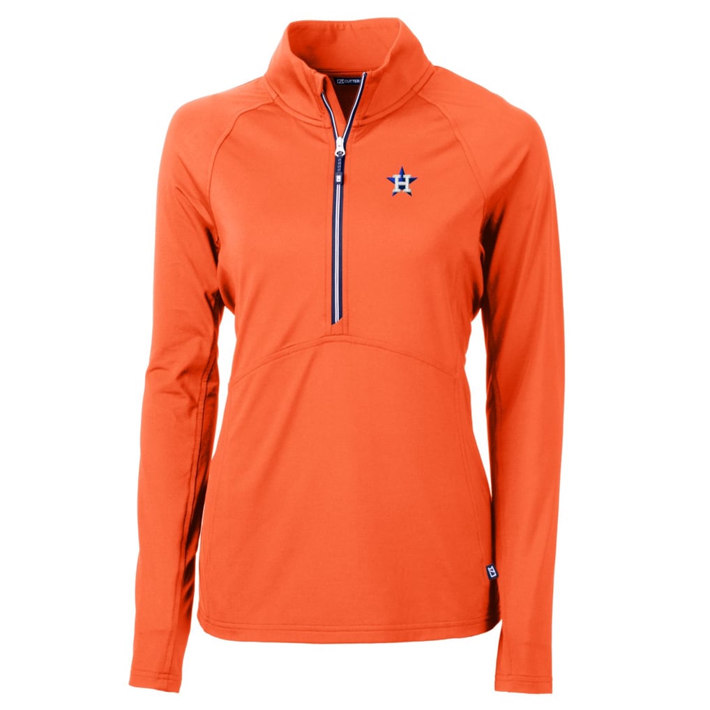 Houston Astros Cutter & Buck Women's Adapt Eco Knit Stretch Half-Zip Pullover Top - Orange