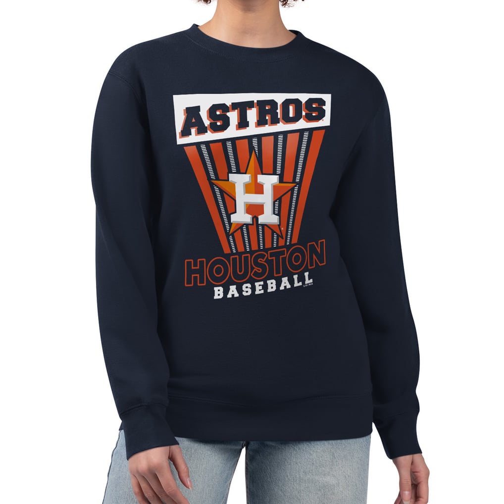  Houston Astros Starter Women's Poster Print Pullover Sweatshirt - Navy