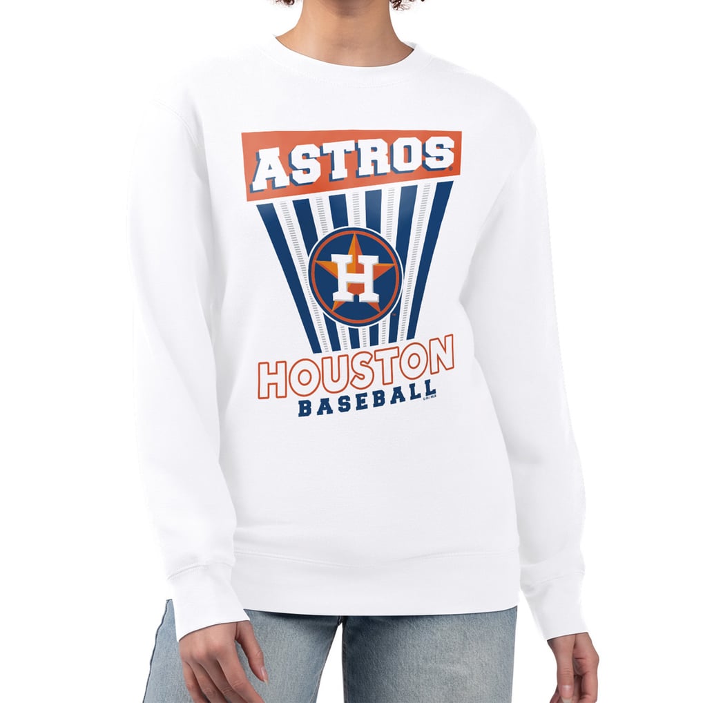 Houston Astros Starter Women's Poster Print Team Fleece Pullover Sweatshirt - White
