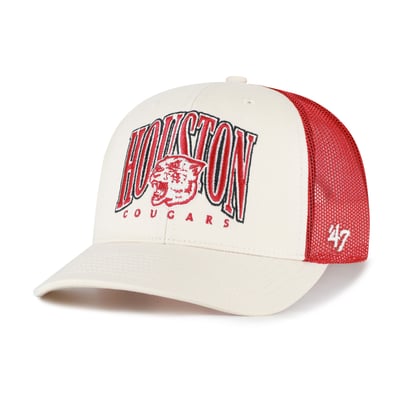  Houston Cougars '47 Drawbridge Trucker Adjustable Hat - Natural