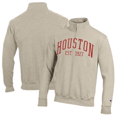  Houston Cougars Champion Established Date Quarter-Zip Pullover - Cream