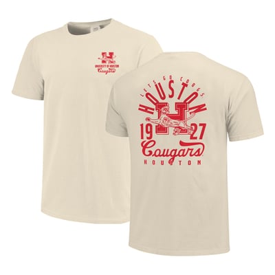 Houston Cougars Comfort Colors Mascot Overlay T-Shirt - Cream