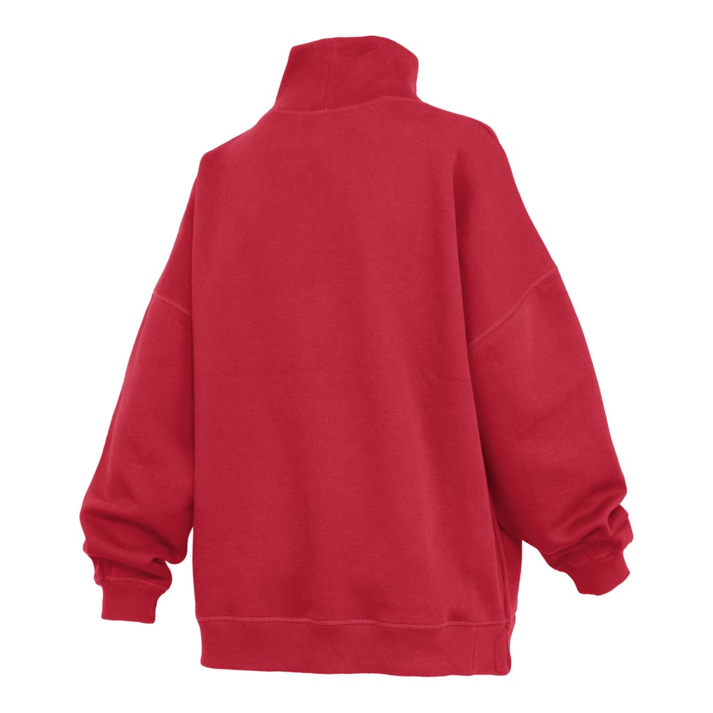  Houston Cougars Pressbox Women's Oversized Mock Neck Sweatshirt - Red