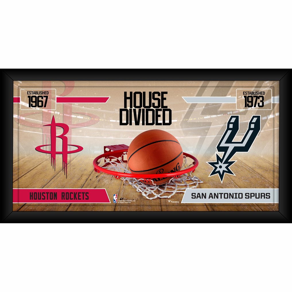 Houston Rockets vs. San Antonio Spurs Fanatics Authentic Framed 10" x 20" House Divided Collage