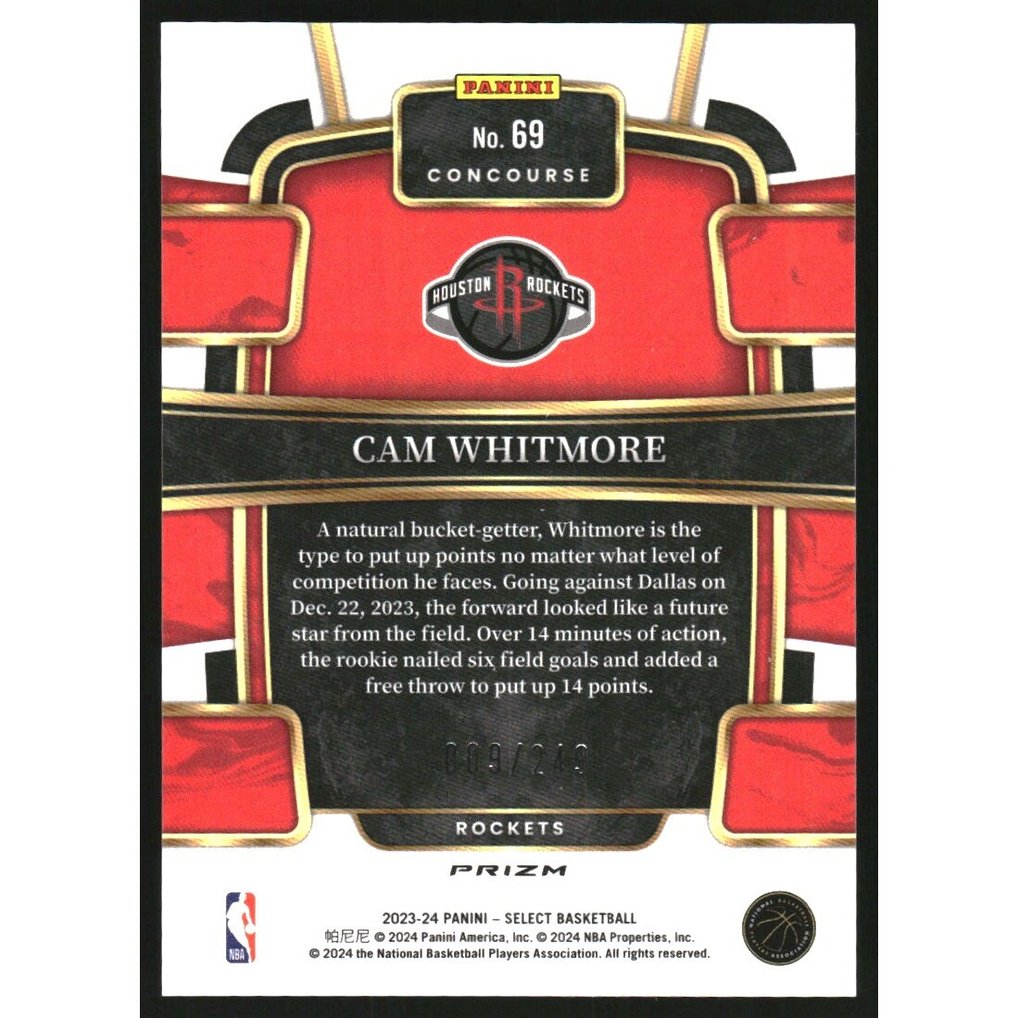 2023-24 Select Prizms Blue Scope #69 Cam Whitmore