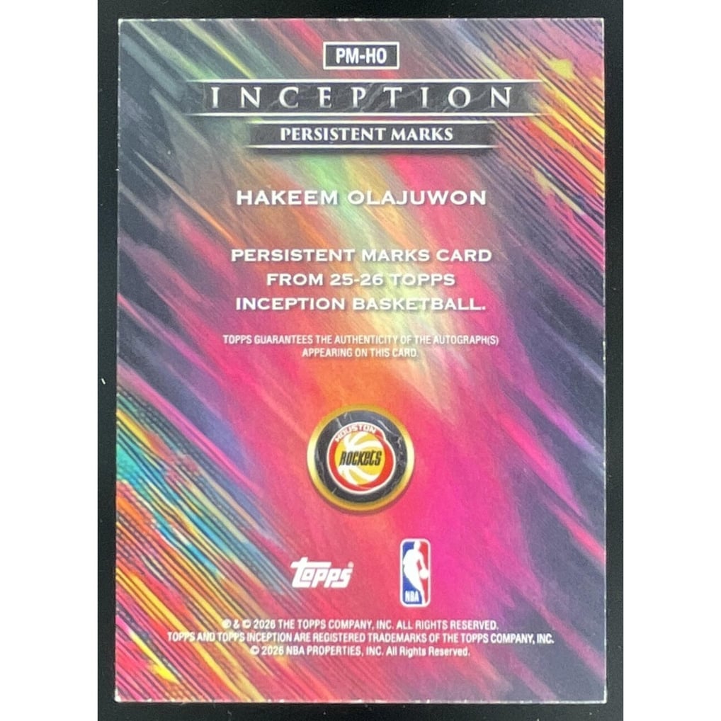 2025-26 Topps Inception Persistent Marks Auto Camo Hakeem Olajuwon Auto /10