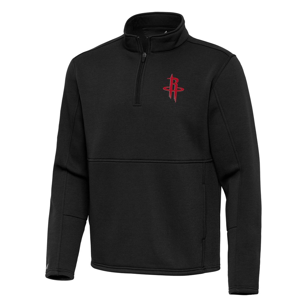 Houston Rockets Antigua  Twist Quarter-Zip Pullover Top – Black