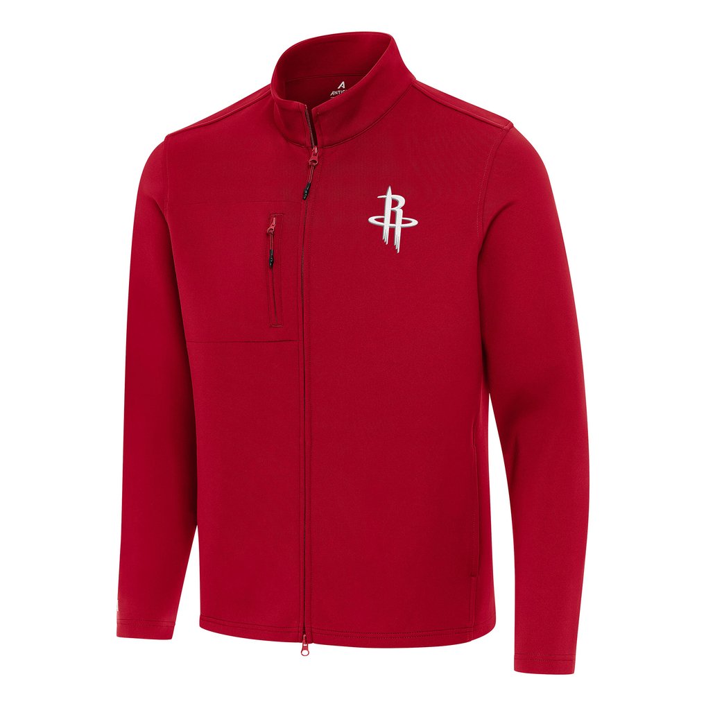Houston Rockets Antigua Objection Double-Peached Full-Zip Jacket - Red