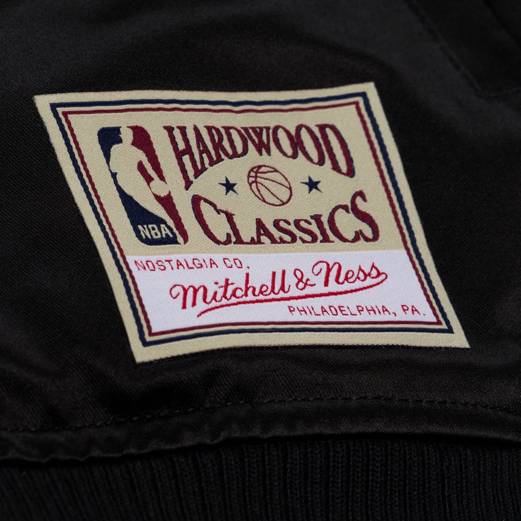Houston Rockets Mitchell & Ness Chrome Satin Bomber Full-Zip Jacket - Black