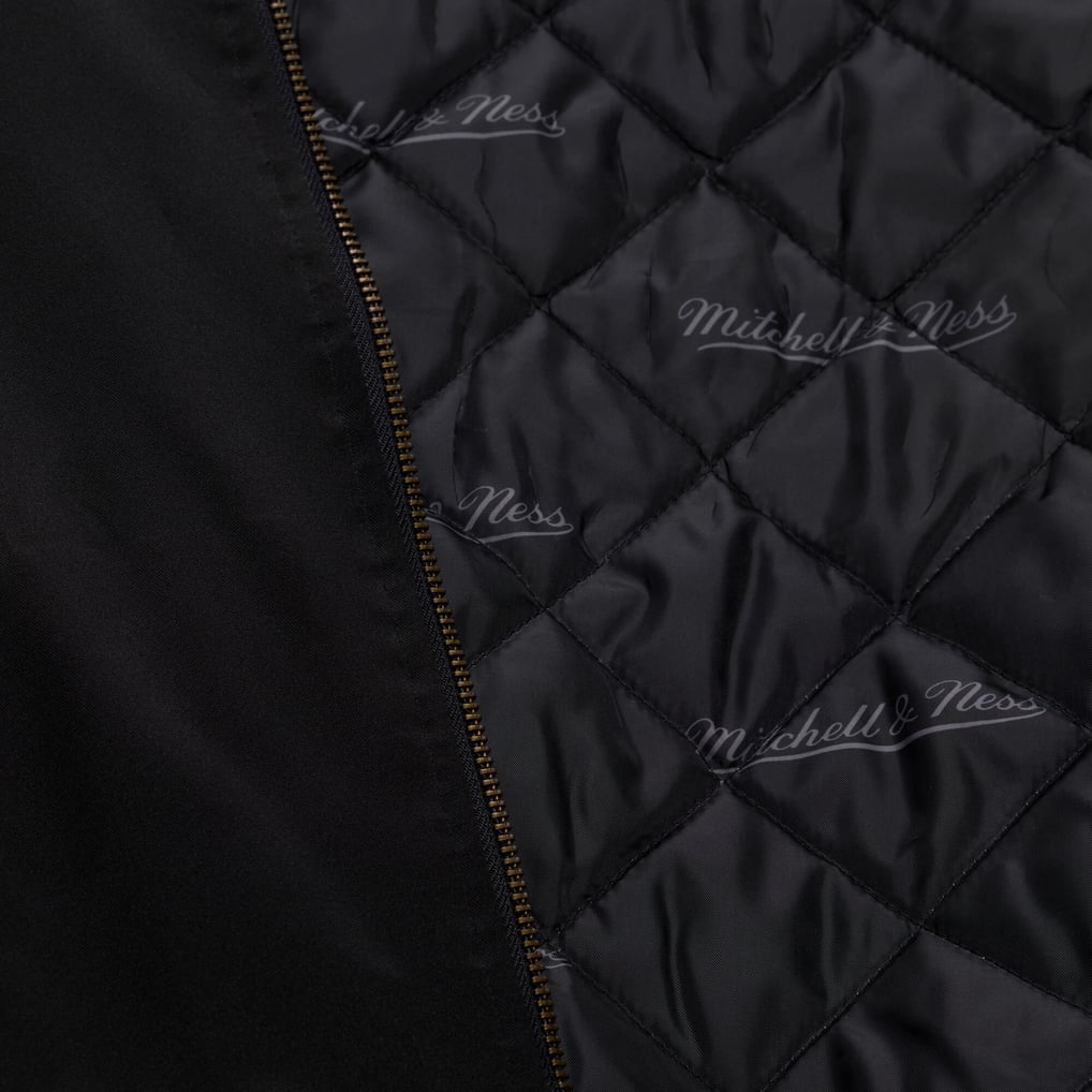Houston Rockets Mitchell & Ness Chrome Satin Bomber Full-Zip Jacket - Black