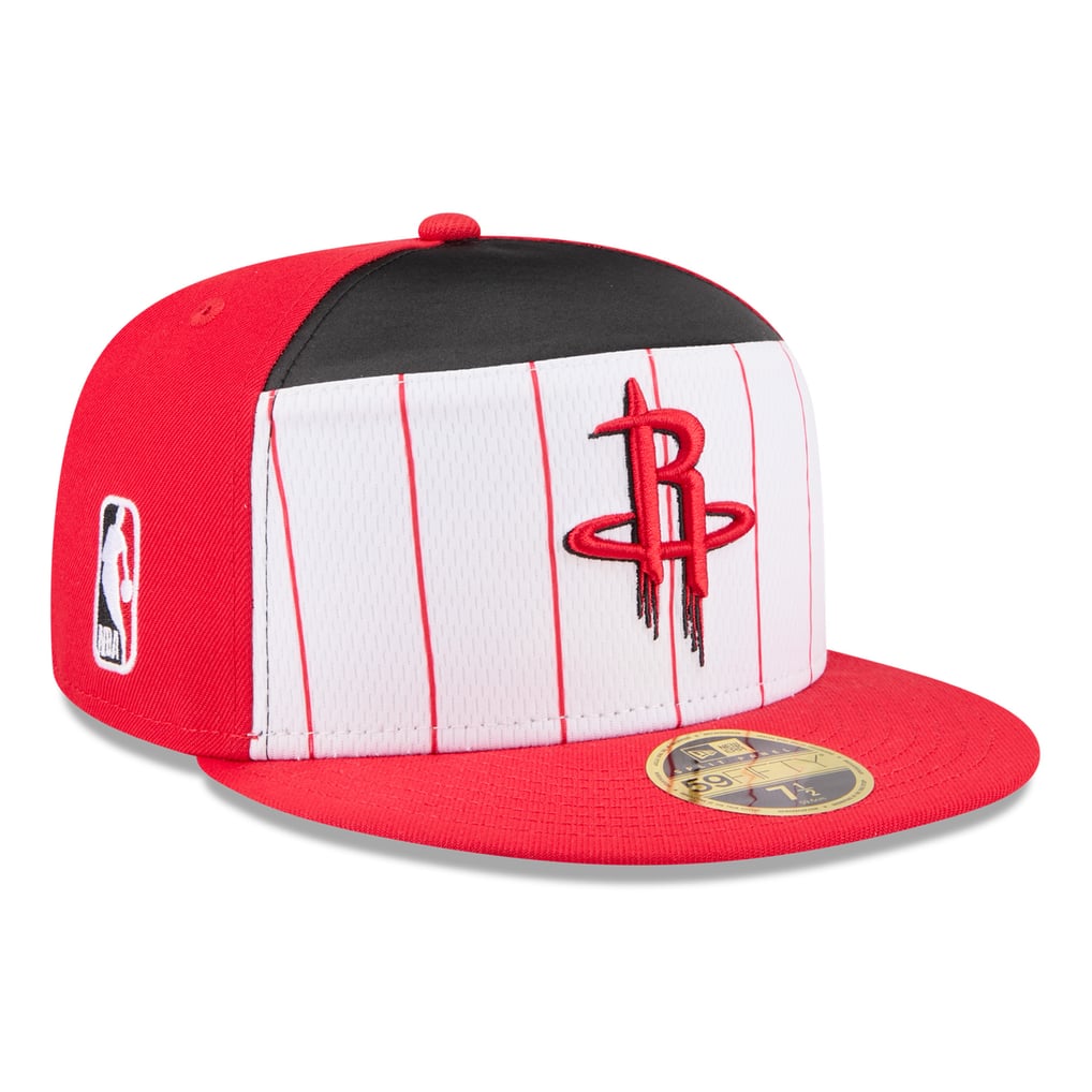  Houston Rockets New Era 2025 NBA Tip Off Split Panel 59FIFTY Fitted Hat - White/Red