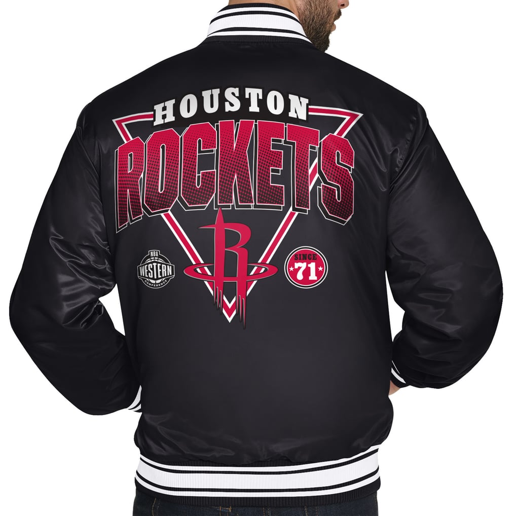  Houston Rockets Starter Triangle Full-Snap Varsity Jacket - Black