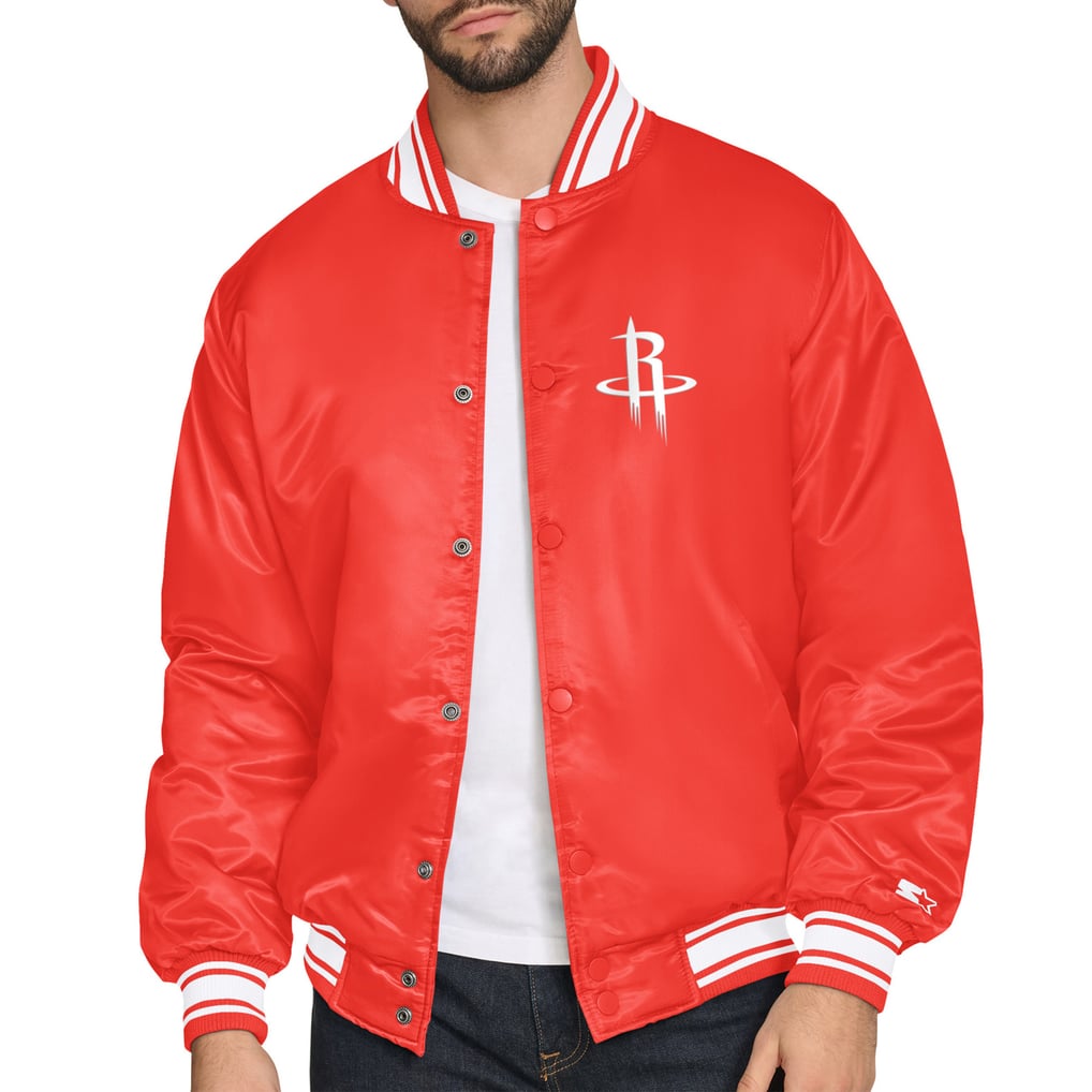 Houston Rockets Starter Printed Team Logo Satin Varsity Full-Snap Jacket - Red
