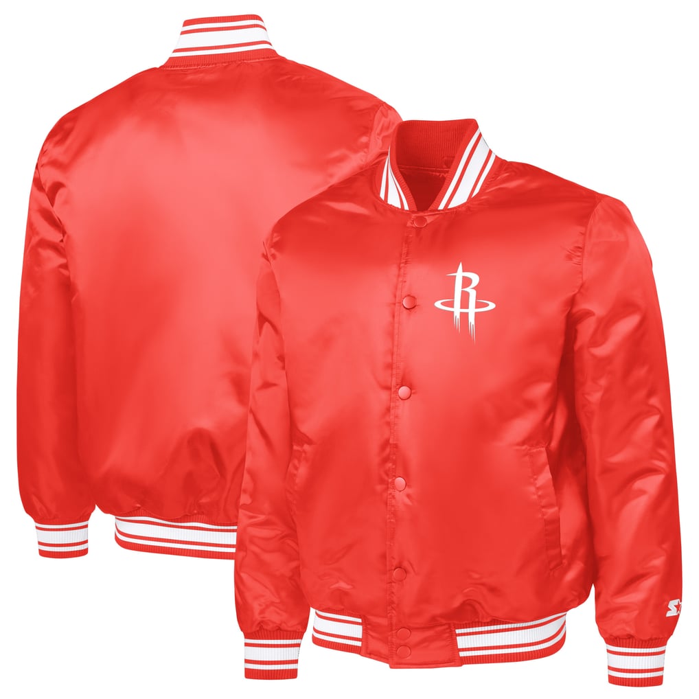 Houston Rockets Starter Printed Team Logo Satin Varsity Full-Snap Jacket - Red