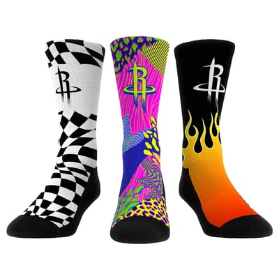 Houston Rockets Rock Em Socks Unisex Team Vibes Three-Pack Crew Socks Set
