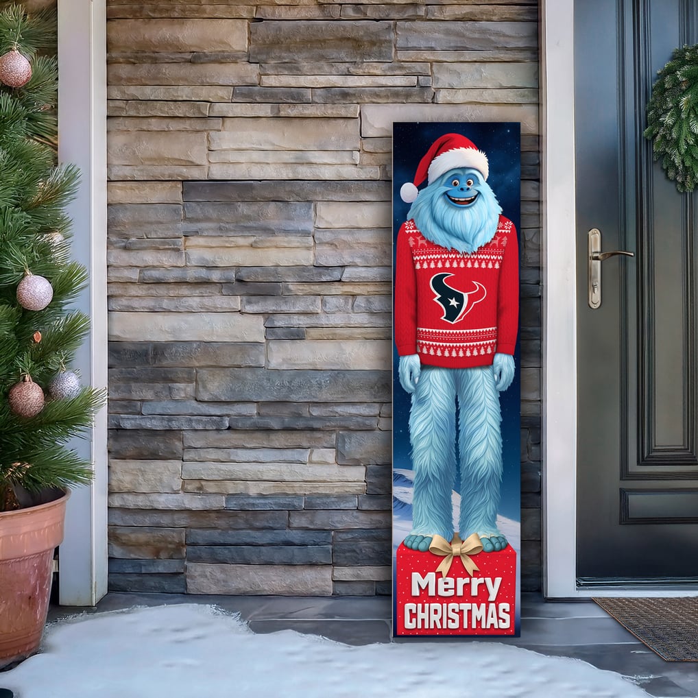 Houston Texans 48" Yeti Christmas Leaner