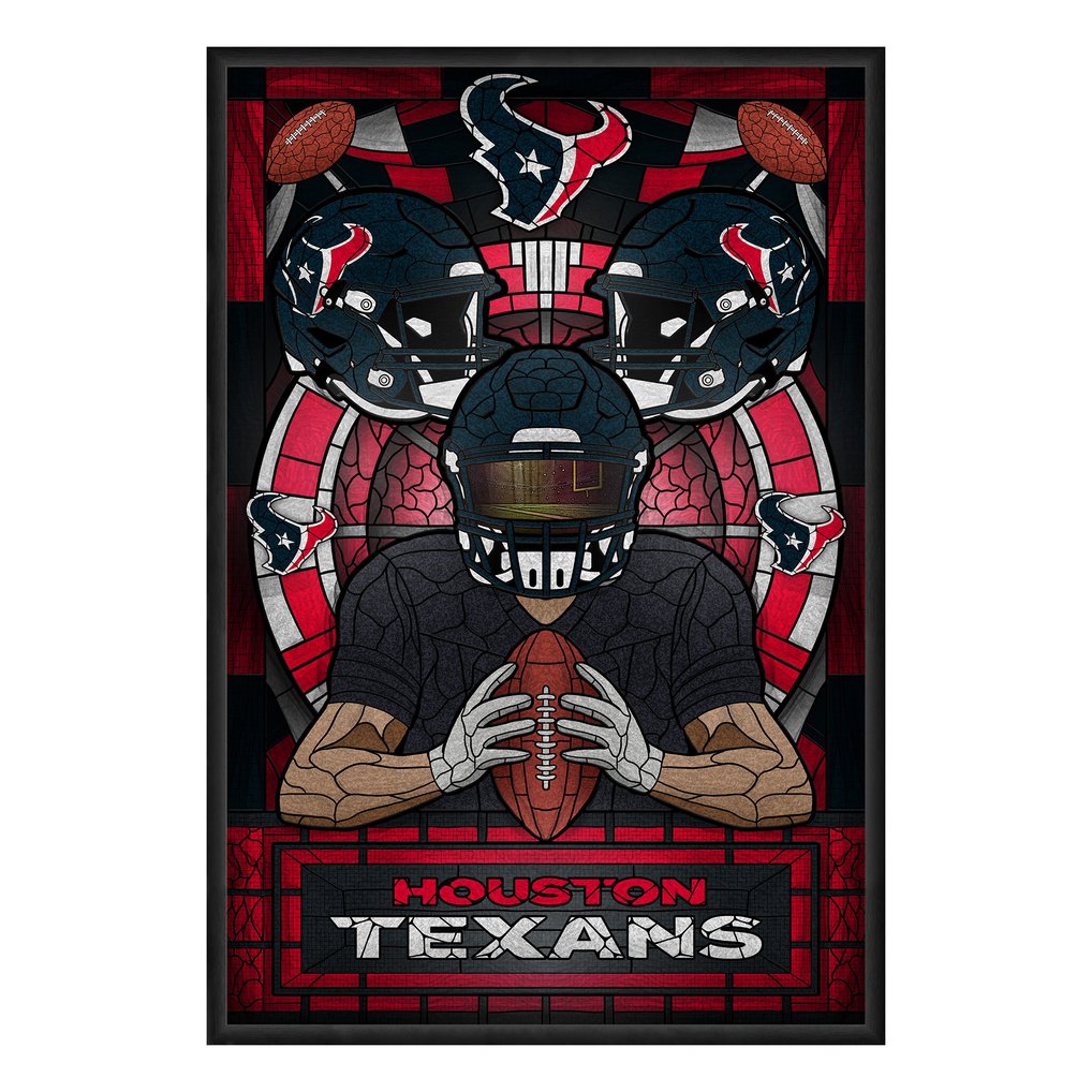 Houston Texans Framed Stained Glass Art Print