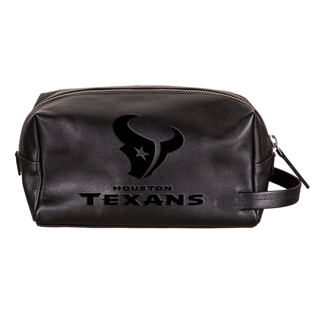 Houston Texans Hybrid Leather Lined Dopp Toiletry Bag