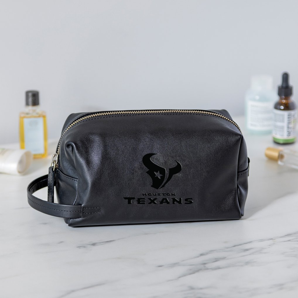 Houston Texans Hybrid Leather Lined Dopp Toiletry Bag