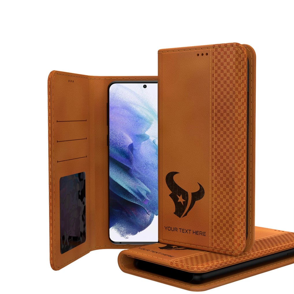Houston Texans Personalized Burn Design Galaxy Folio Case