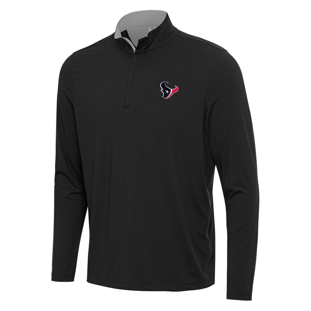 Houston Texans Antigua Content Quarter-Zip Pullover Top - Black/Gray