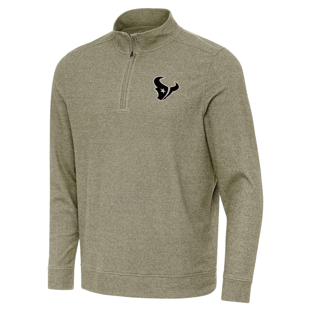 Houston Texans Antigua Subtle Quarter-Zip Top - Heather Olive