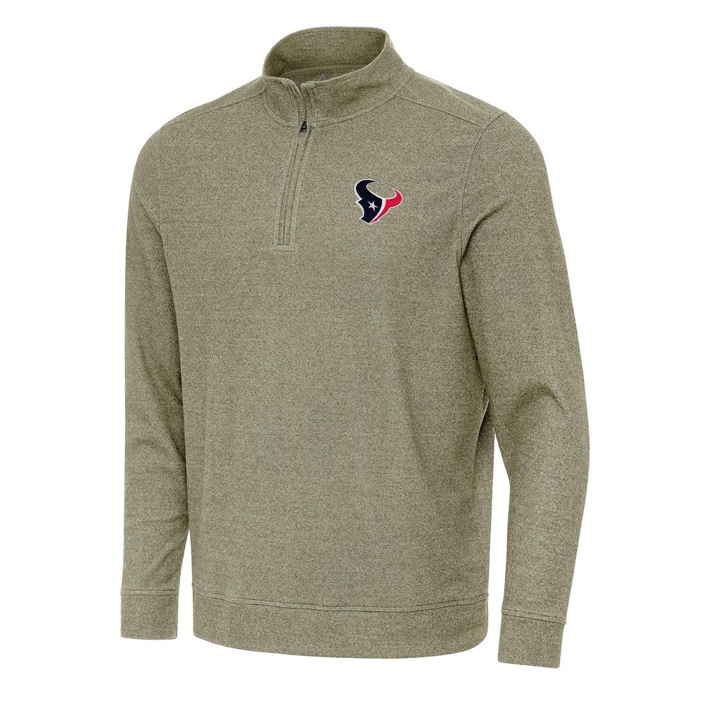Houston Texans Antigua Subtle Quarter-Zip Top - Olive