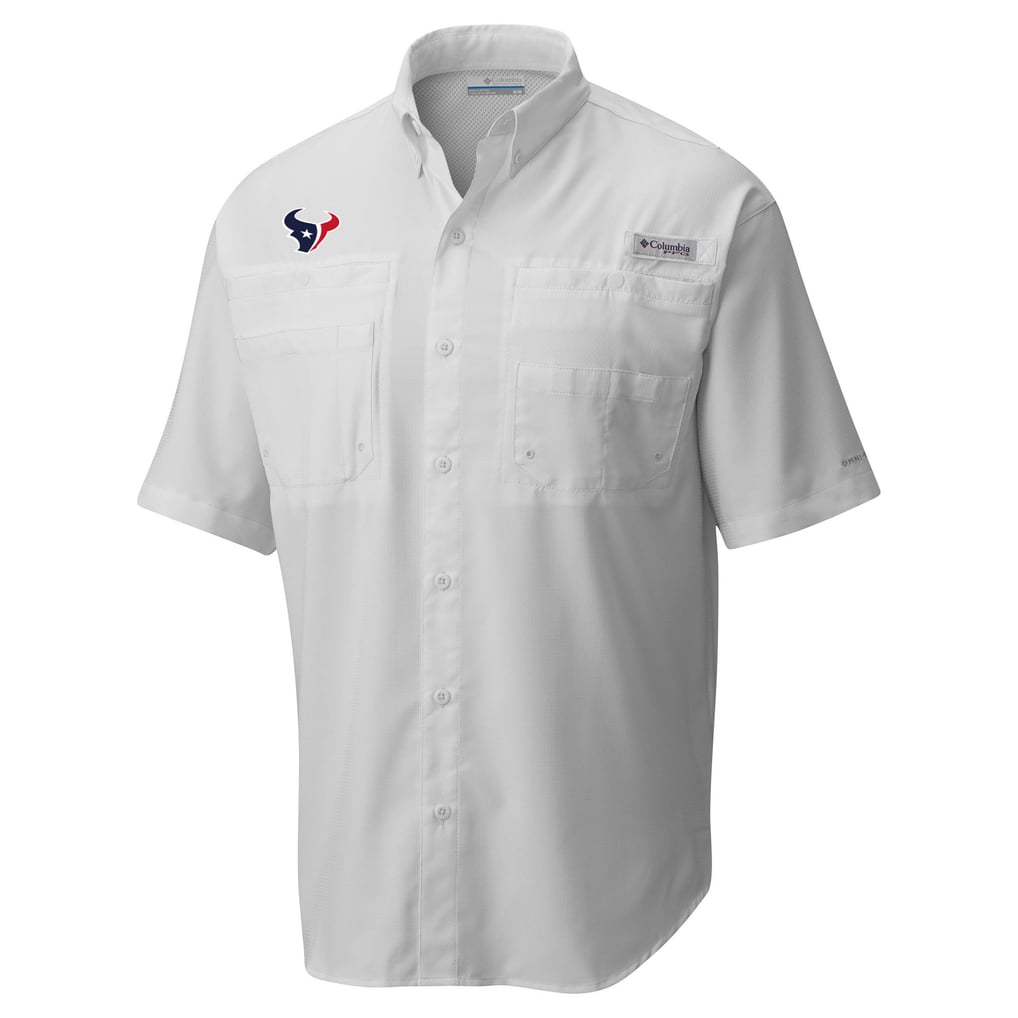 Houston Texans Columbia Tamiami Omni-Shade Button-Down Shirt - White