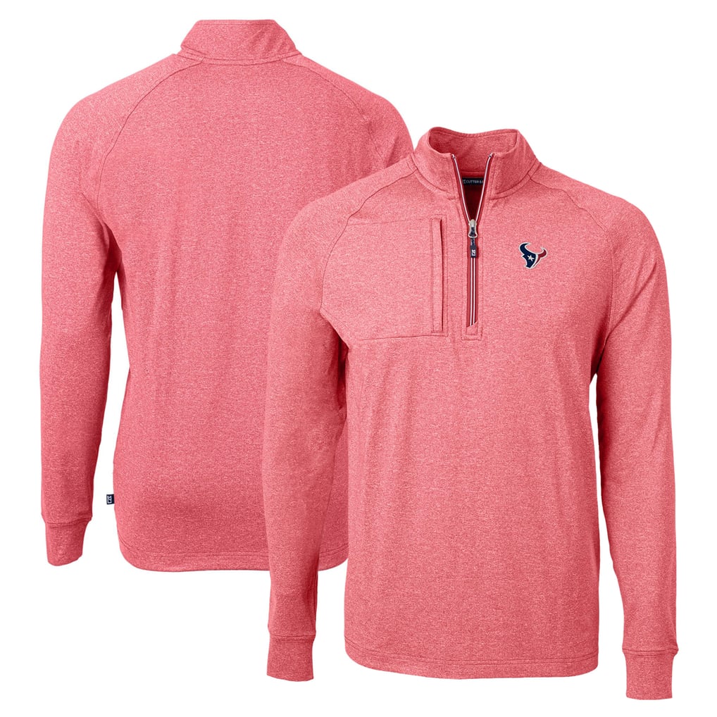 Houston Texans Cutter & Buck  Adapt Eco Knit Quarter-Zip Pullover Top - Heather Red