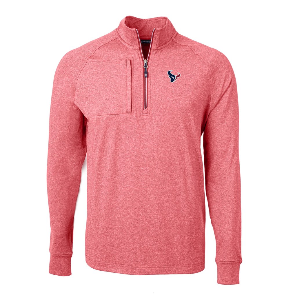 Houston Texans Cutter & Buck  Adapt Eco Knit Quarter-Zip Pullover Top - Heather Red