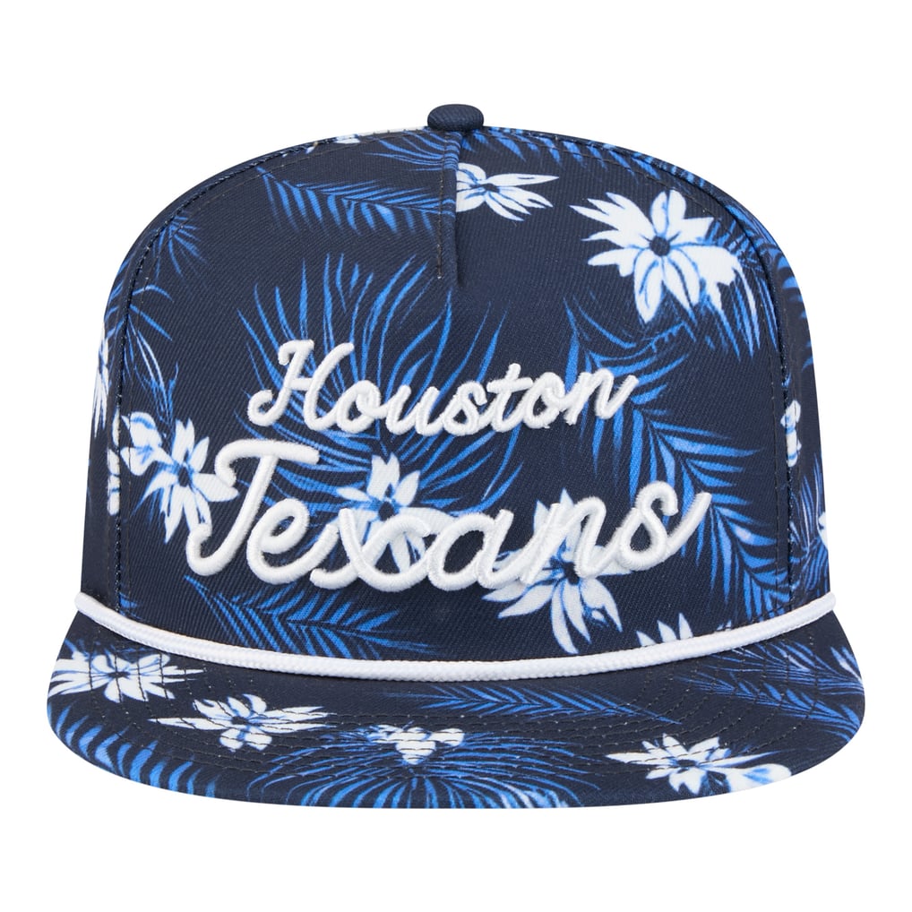  Houston Texans New Era Palm Print A-Frame 9FIFTY Snapback Hat - Navy