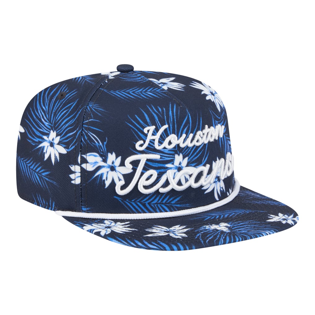  Houston Texans New Era Palm Print A-Frame 9FIFTY Snapback Hat - Navy
